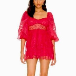 MAJORELLE Brielle Mini Dress in Cabaret Pink, Size M